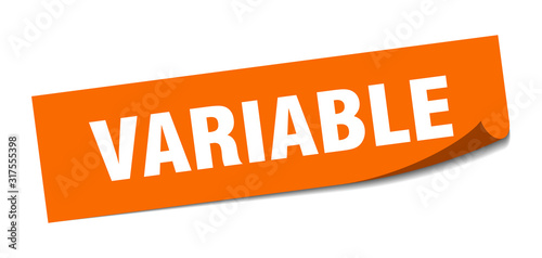 variable sticker. variable square sign. variable. peeler