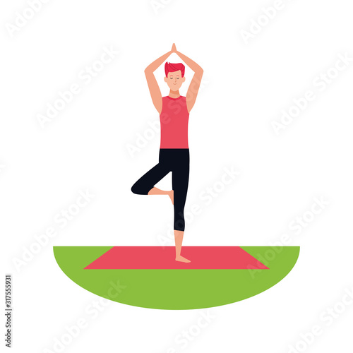 man doing yoga outdoors icon