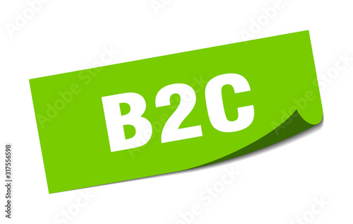 b2c sticker. b2c square sign. b2c. peeler