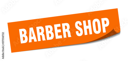 barber shop sticker. barber shop square sign. barber shop. peeler