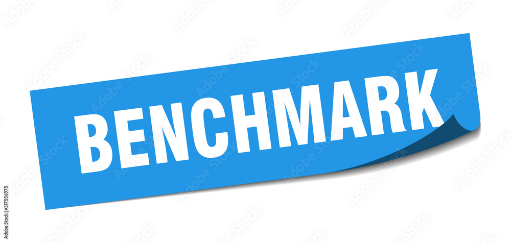 benchmark sticker. benchmark square sign. benchmark. peeler