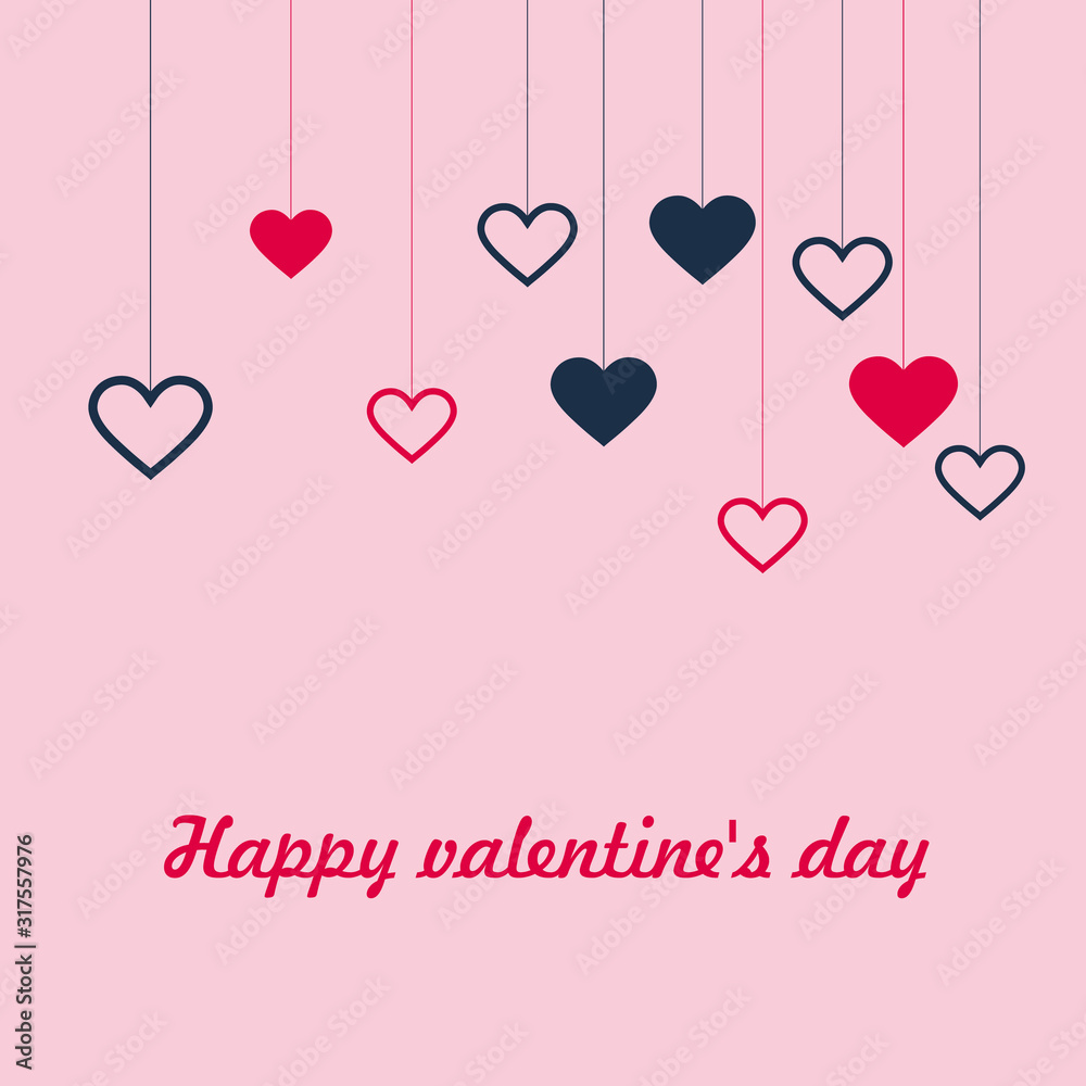 Happy Valentine's day, Vector illustration. Romantic.