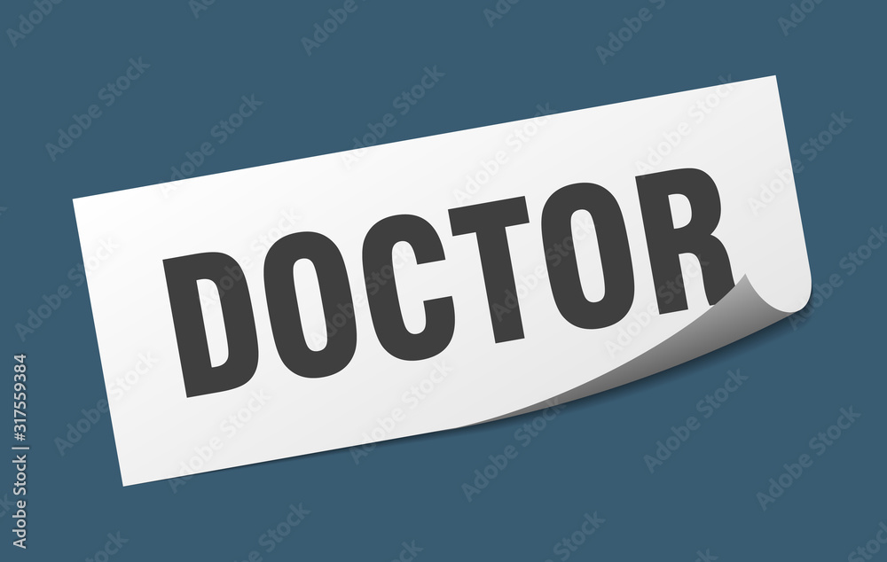 doctor sticker. doctor square sign. doctor. peeler