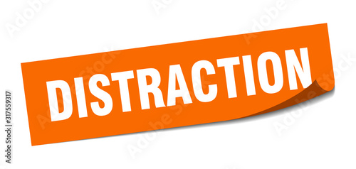distraction sticker. distraction square sign. distraction. peeler