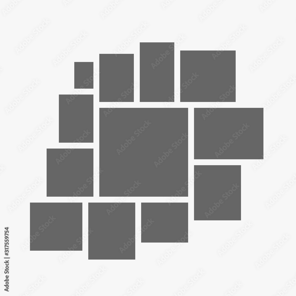 Vector empty collage board twelve frames, photos Vector empty collage board twelve frames, photos