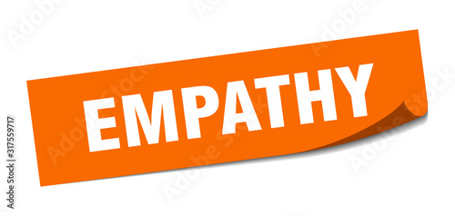 empathy sticker. empathy square sign. empathy. peeler