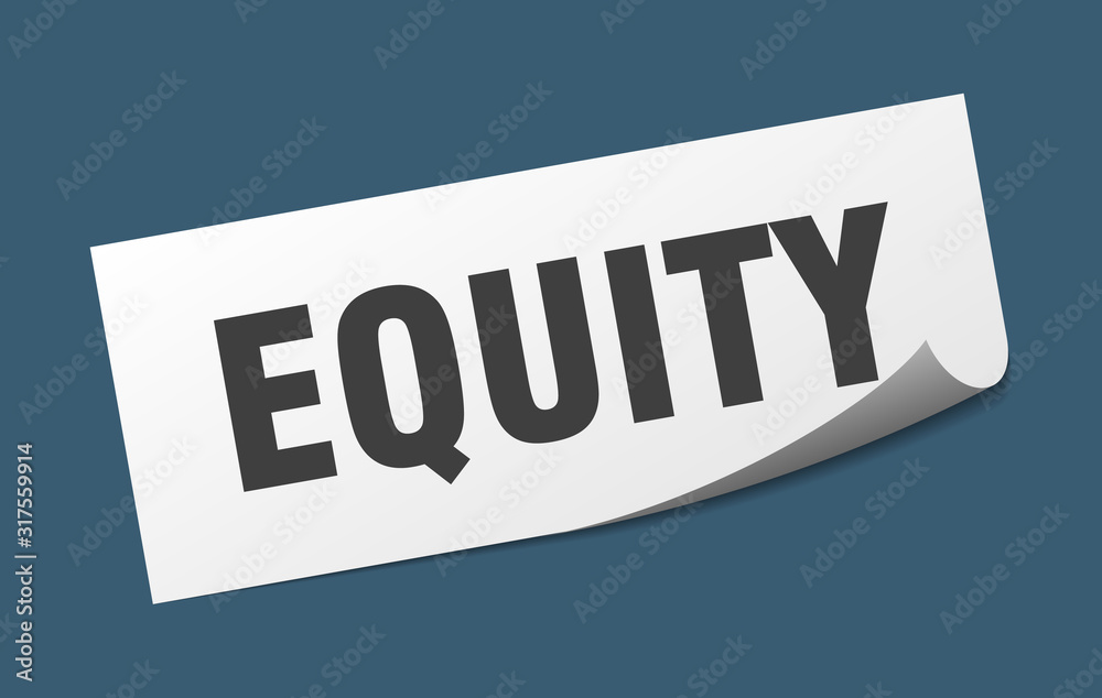 equity sticker. equity square sign. equity. peeler