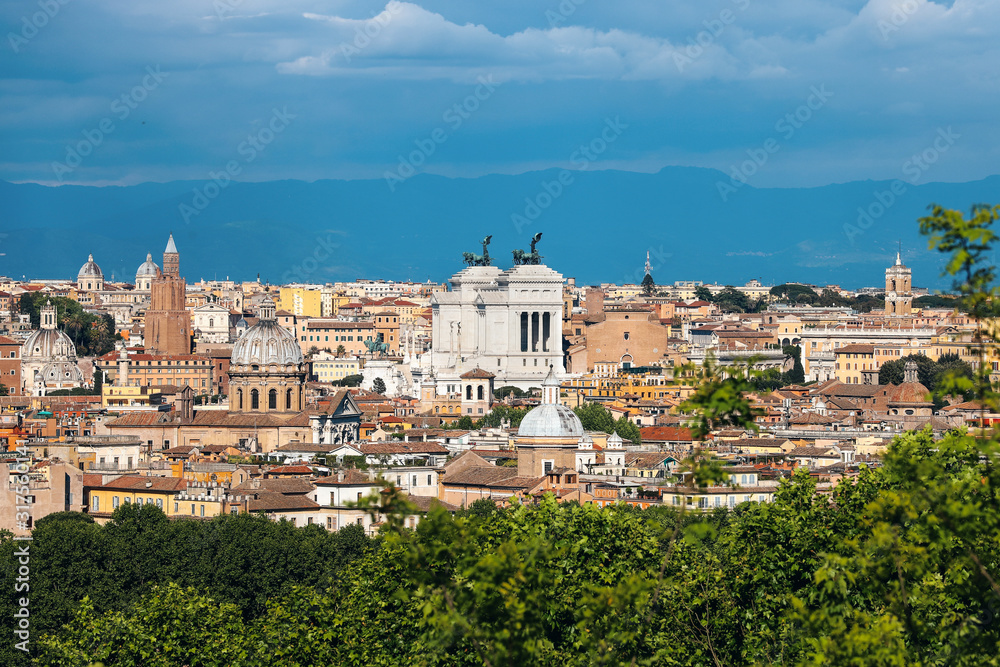 Panorama of Rome from the Janiculum hill.
