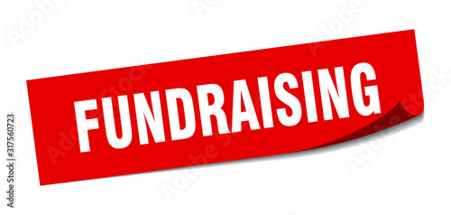 fundraising sticker. fundraising square sign. fundraising. peeler