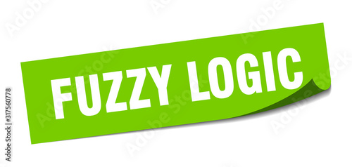 fuzzy logic sticker. fuzzy logic square sign. fuzzy logic. peeler