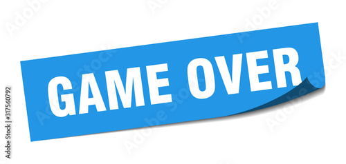 game over sticker. game over square sign. game over. peeler