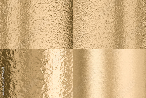 gold hammered effect background, four different solutions