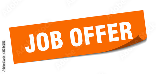 job offer sticker. job offer square sign. job offer. peeler