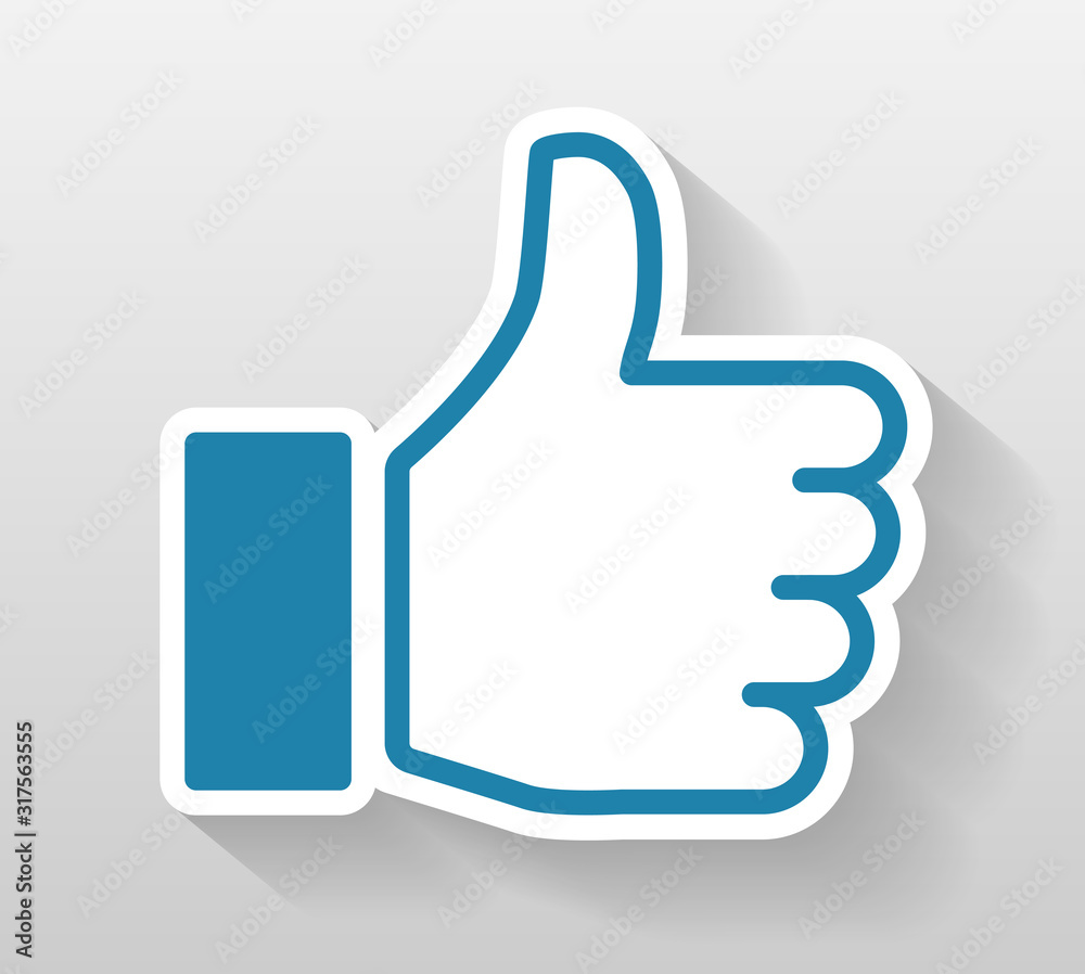Like and thumb up icon button sticker Like and thumb up icon button sticker