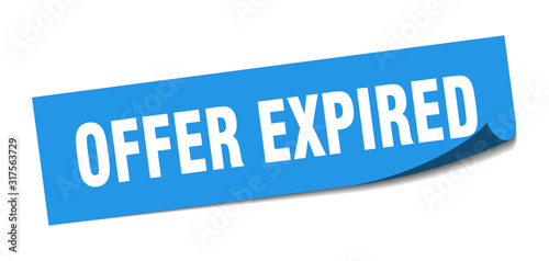offer expired sticker. offer expired square sign. offer expired. peeler