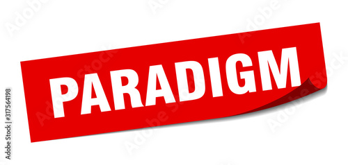 paradigm sticker. paradigm square sign. paradigm. peeler