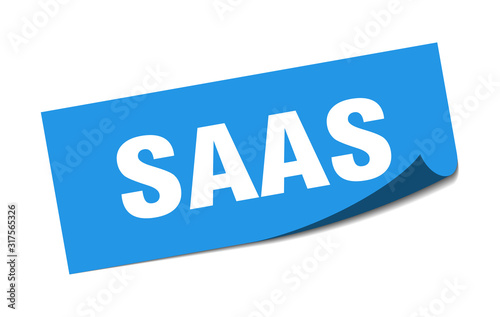 saas sticker. saas square sign. saas. peeler