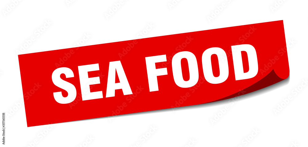 sea food sticker. sea food square sign. sea food. peeler sea food sticker. sea food square sign. sea food. peeler