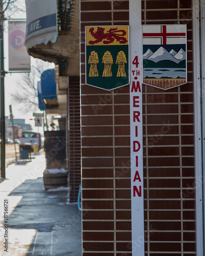 4th Meridian sign on Alberta Saskatchewan border