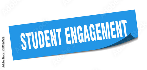 student engagement sticker. student engagement square sign. student engagement. peeler