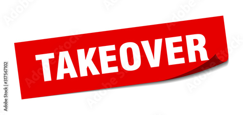 takeover sticker. takeover square sign. takeover. peeler