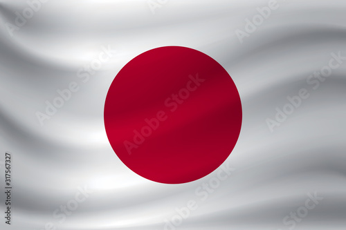 Waving flag of Japan. Vector illustration Free Download Waving flag of Japan. Vector illustration - GFXLoad