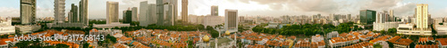 Singapore panoramic aerial view from Masjid Sultan Mosque in historic Kampong Glam