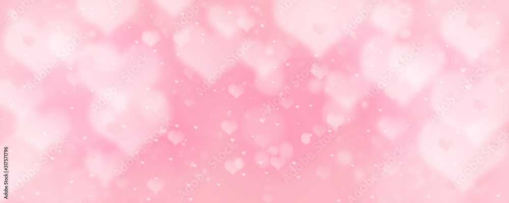 Decorative Valentines day background with bokeh lights and heart.