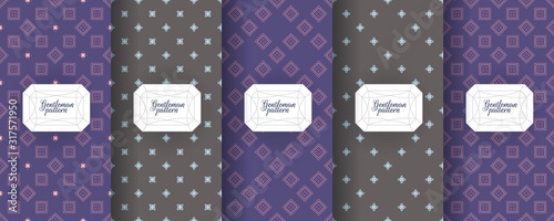 Set of seamless patterns for men s clothing, ties, tuxedos