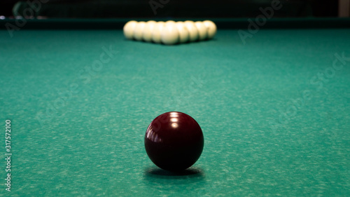 balls on a pool table