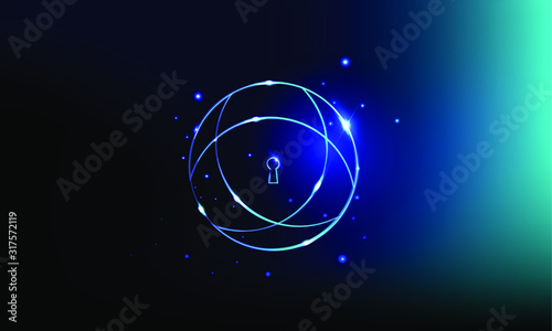 cyber security concept illustration with glow effect. vector background design