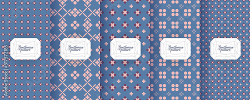 Set of seamless patterns for men s clothing, ties, tuxedos