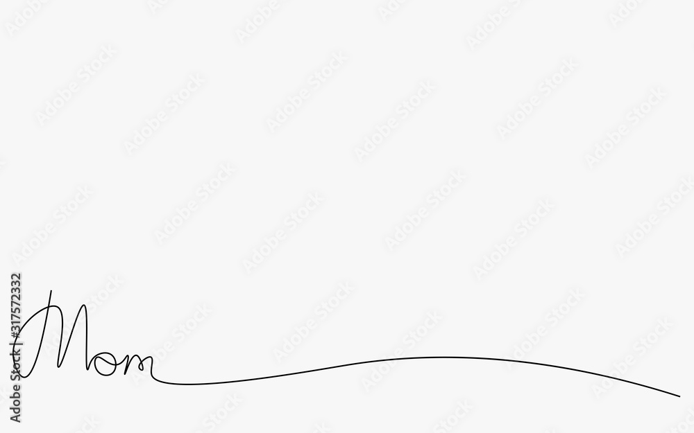 Mom letter hand drawing vector illustration Mom letter hand drawing vector illustration