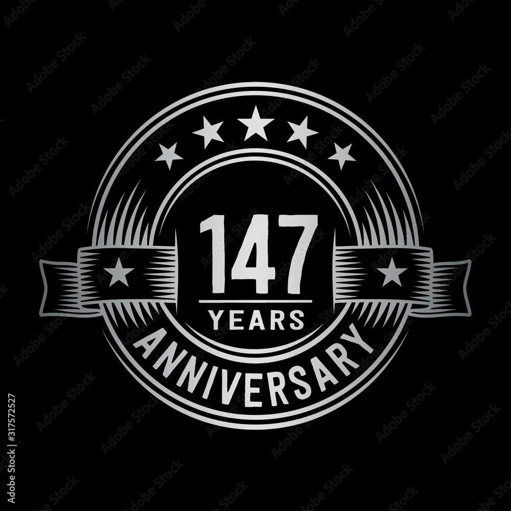 147 years anniversary celebration logotype. Vector and illustration.