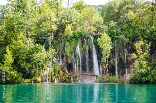 View of the waterfalls in summer  Plitvice Lakes National Park  Croatia