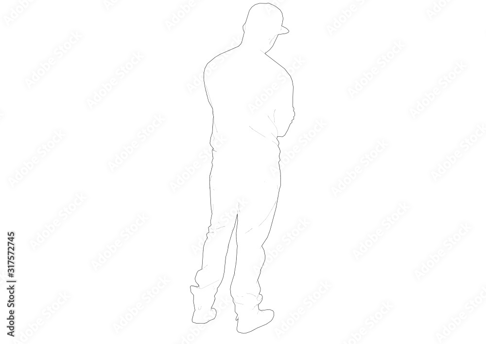 Fototapeta premium Silhouette Man with Hat