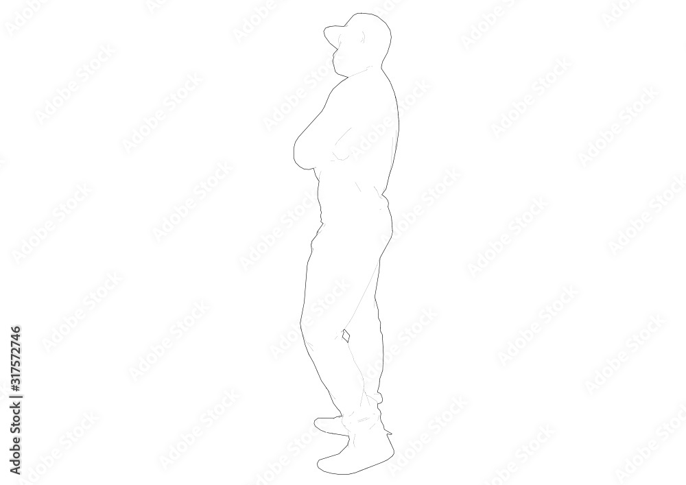 Silhouette Man with Hat Silhouette Man with Hat