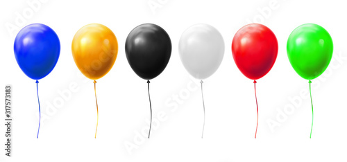 Realistic balloons, birthday and holiday party