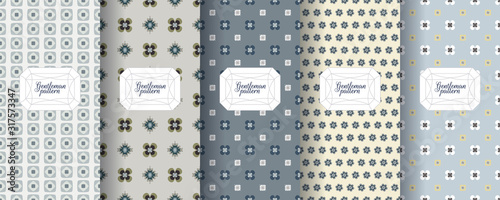 Set of seamless patterns for men s clothing, ties, tuxedos, t-shirts.