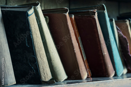 old books on the shelf