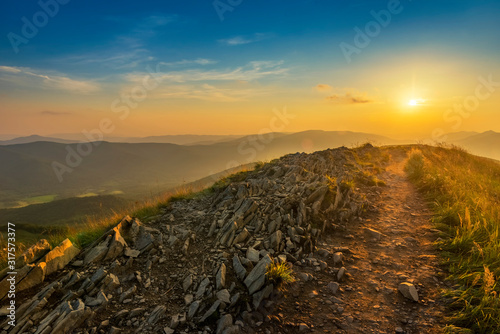 Fototapeta Naklejka Na Ścianę i Meble -  Beautiful summer sunset in the mountains