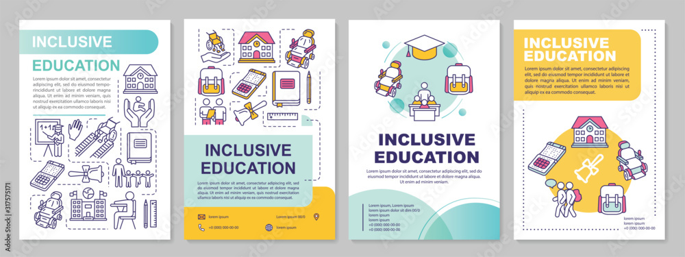 Work Flyer Using Inclusive Language Inclusive education brochure template. Learning program for disabled ...