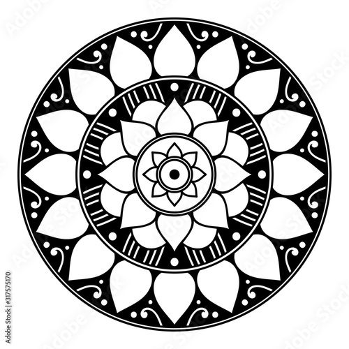 Abstract mandala for coloring page