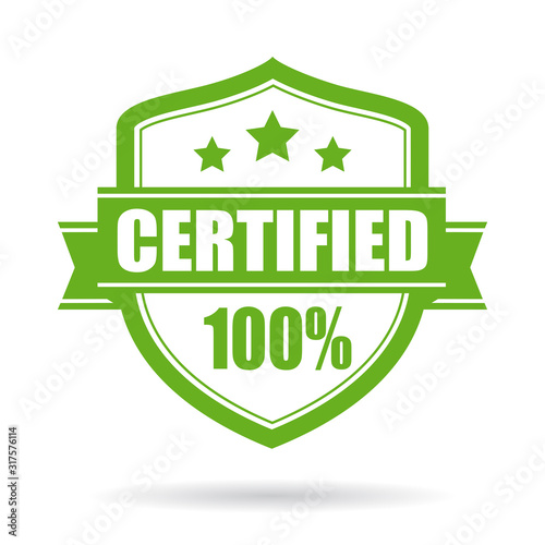 Green certified vector emblem