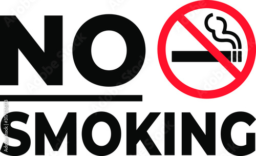 No smoking sign in black frame isolated on white background. Forbidden sign icon, vector illustration.