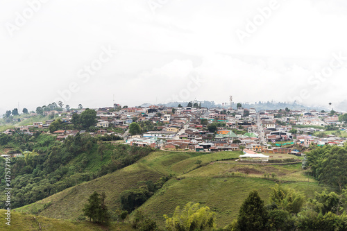 High Views of Lookout of Filandia in Quindío, Colombia.