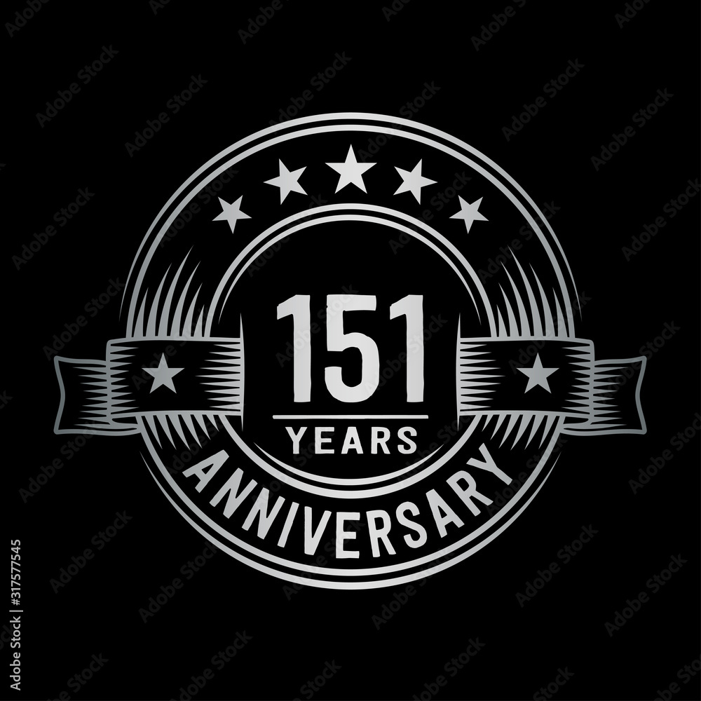 Fototapeta premium 151 years anniversary celebration logotype. Vector and illustration.