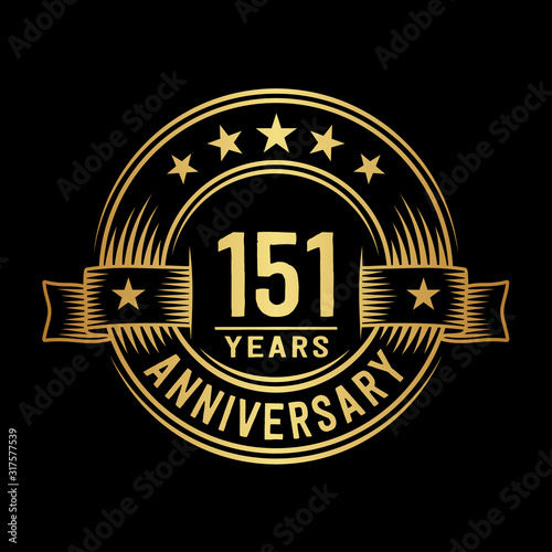 151 years anniversary celebration logotype. Vector and illustration.