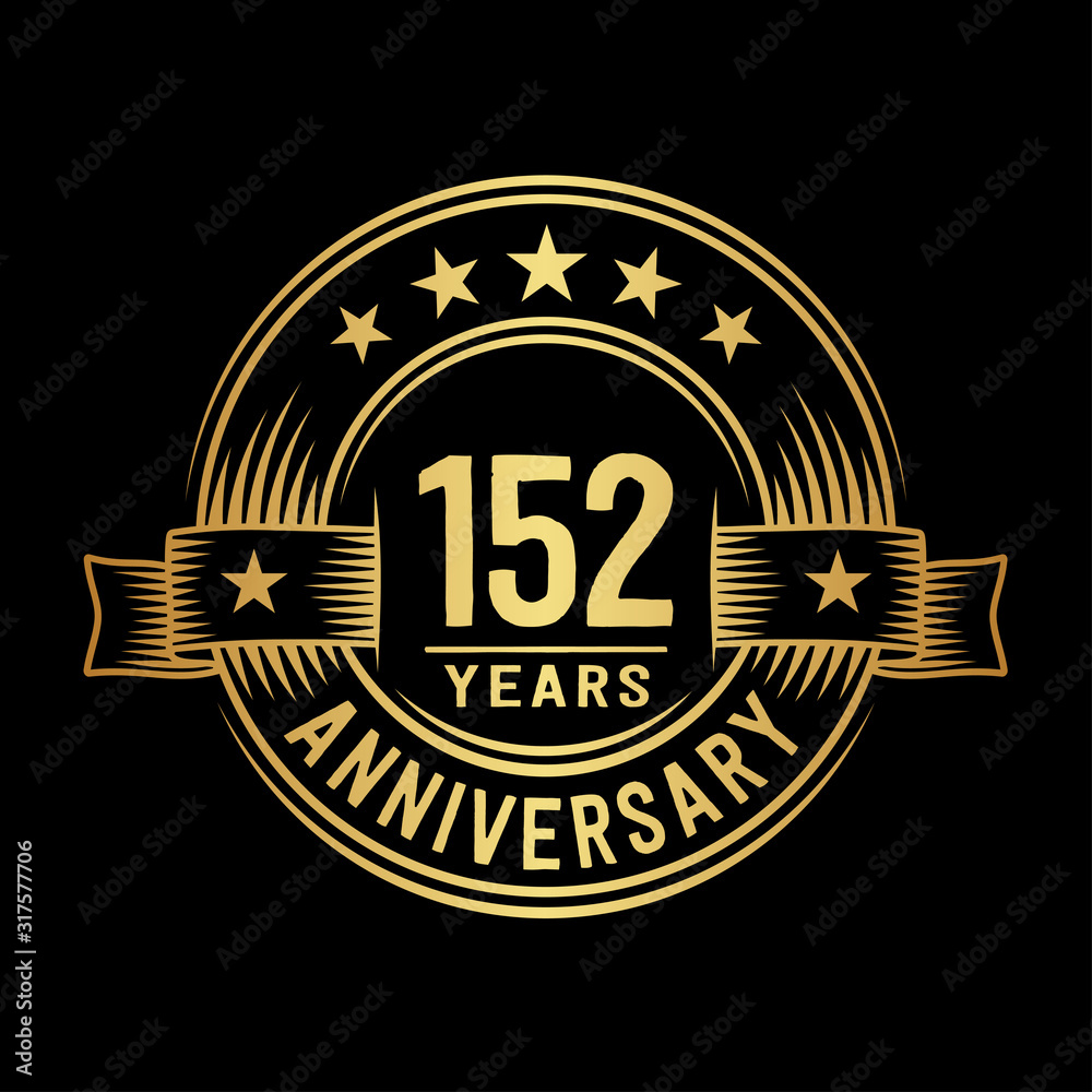 Fototapeta premium 152 years anniversary celebration logotype. Vector and illustration.