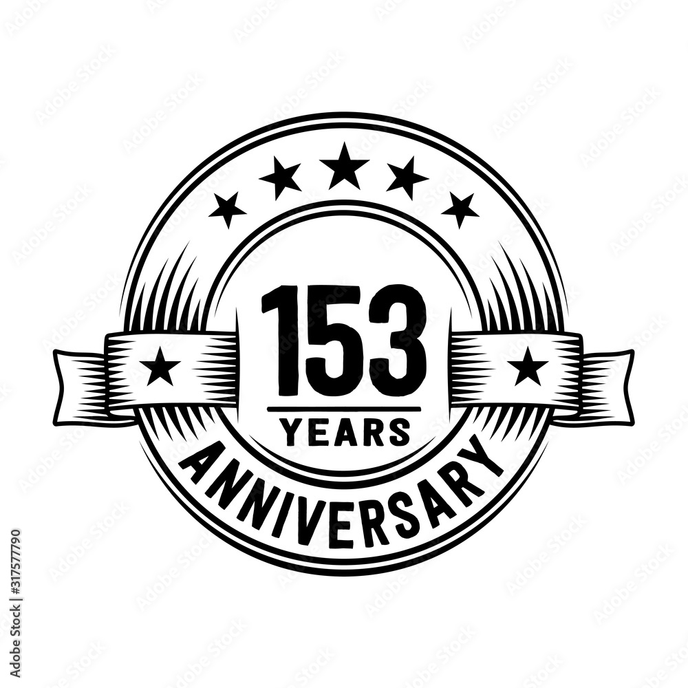Fototapeta premium 153 years anniversary celebration logotype. Vector and illustration.